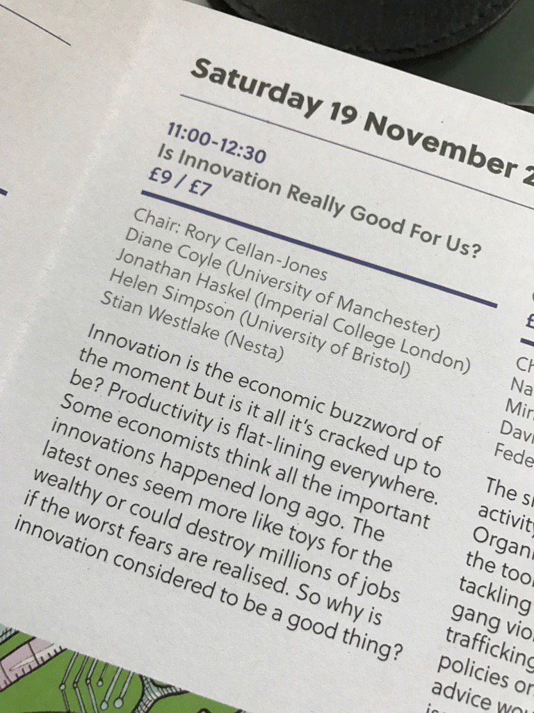 In Bristol? Come to #economicsfest at @AtBristol at 11 to hear a fab panel discuss whether tech will save us... https://t.co/lNE35e2brm